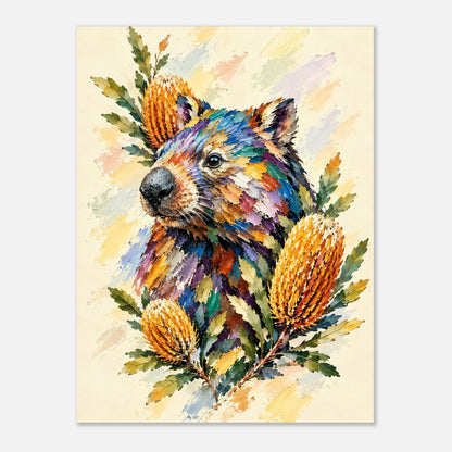 Wombat Painted Australian Animal Fine Art Poster