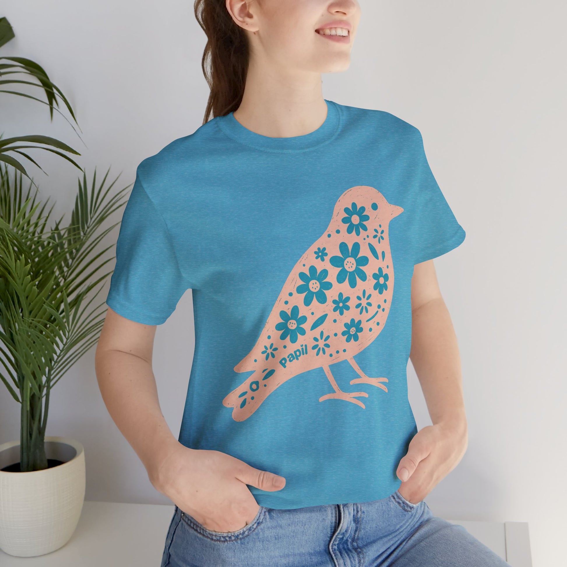 Floral Spring Bird Graphic T-Shirt