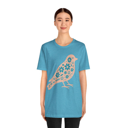 Floral Spring Bird Graphic T-Shirt