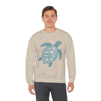 Turtle Graphic Sweatshirt — Floral Sea Turtle Crewneck