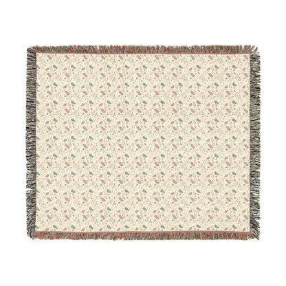 Blush Pink & Sage Green Abstract Woven Blanket