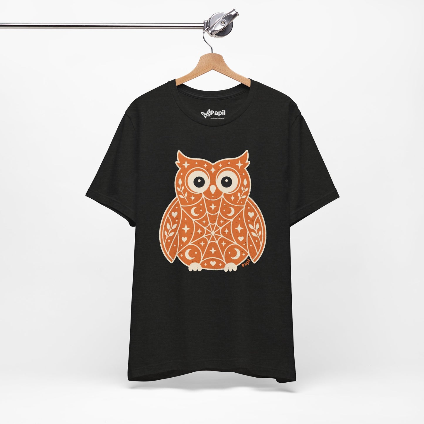 Enchanted Owl Halloween Graphic Tee | Vintage Woodland Owl T-Shirt - Orange