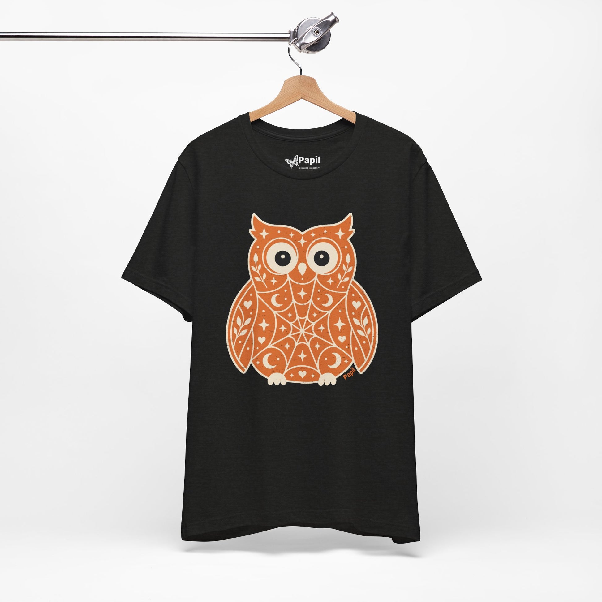 Enchanted Owl Halloween Graphic Tee | Vintage Woodland Owl T-Shirt - Orange