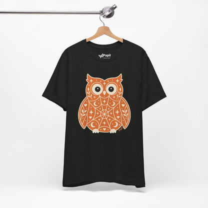 Enchanted Owl Halloween Graphic Tee | Vintage Woodland Owl T-Shirt - Orange