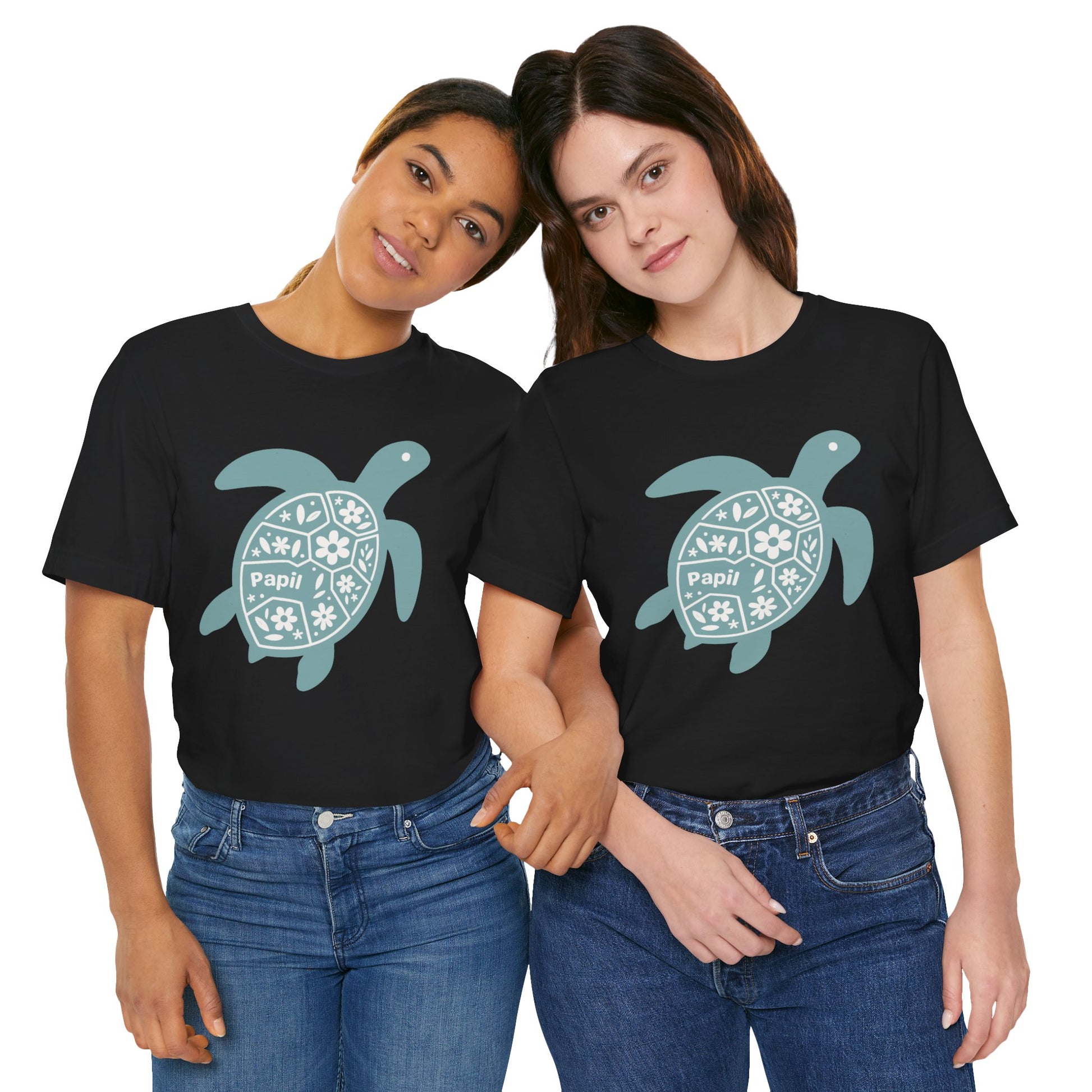 Sea Turtle Graphic Tee — Papil Floral Shell T-Shirt