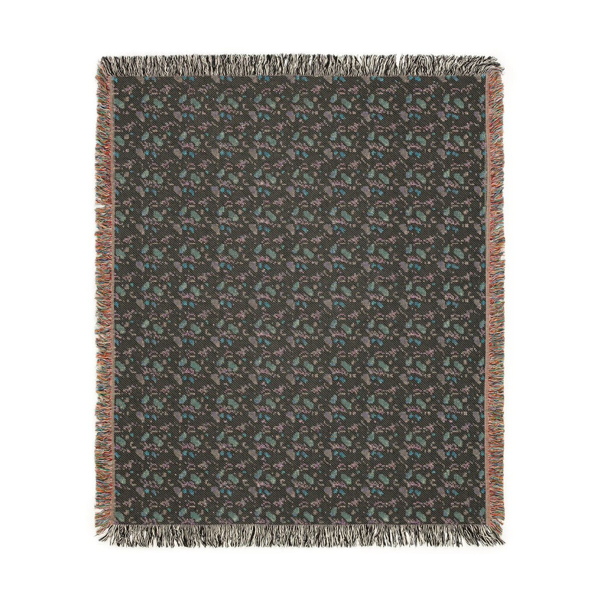Blush Pink & Sage Green Abstract Woven Blanket