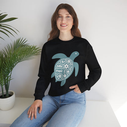 Turtle Graphic Sweatshirt — Floral Sea Turtle Crewneck
