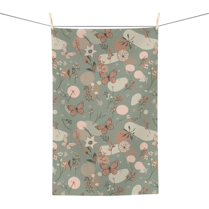 Sage Butterfly & Dandelion Tea Towel | Quick-Dry Microfibre Kitchen Towel