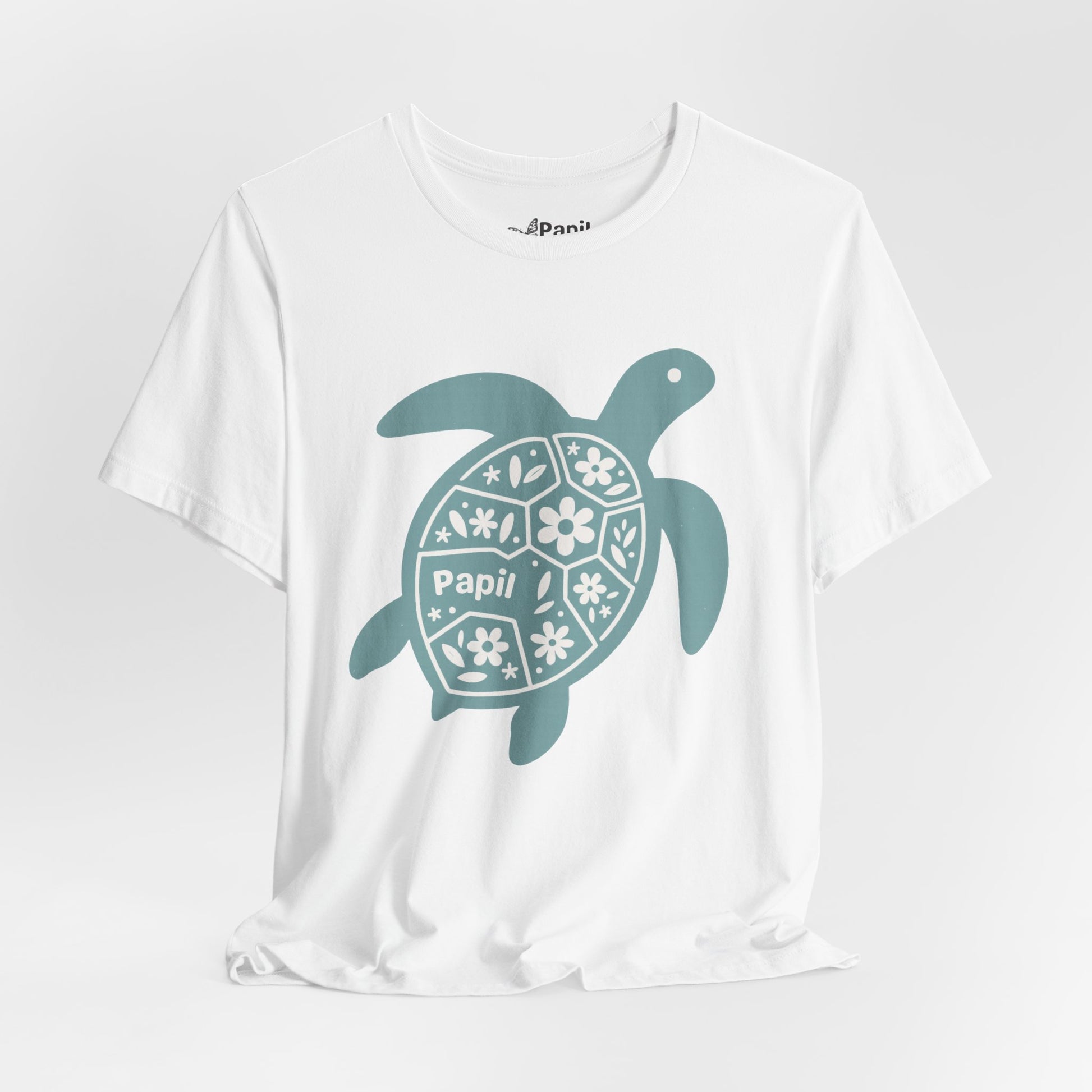 Sea Turtle Graphic Tee — Papil Floral Shell T-Shirt