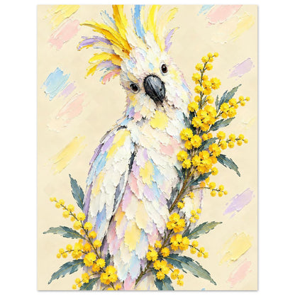 Cockatoo Painted Australian Animal Fine Art Poster 27x35 cm 11x14″