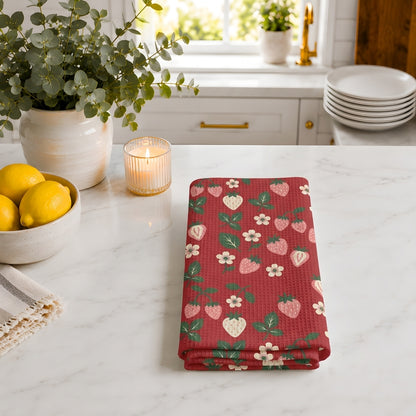 Strawberry Patch Tea Towel | Quick-Dry Microfibre Kitchen Towel