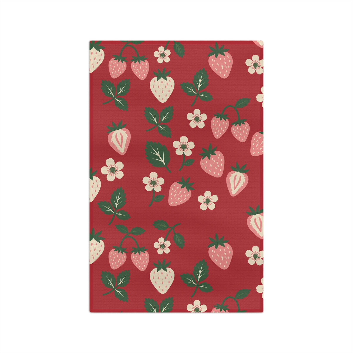 Strawberry Patch Tea Towel | Quick-Dry Microfibre Kitchen Towel 16'' × 25''