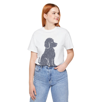 Cute Sitting Puppy Unisex T-Shirt — Whimsical Dog Graphic Tee