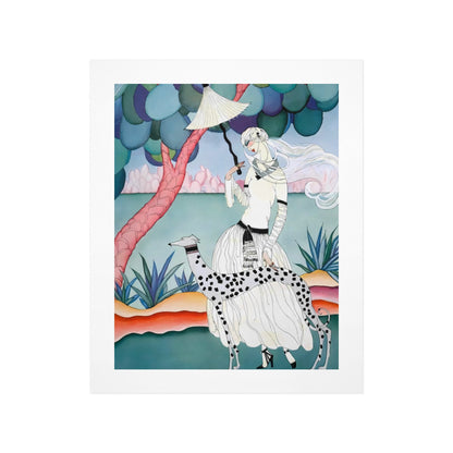 Gentle Companionship – Vintage Inspired Lady & Dog Portrait Canvas Wall Art Print 11" x 14" (28 x 35cm)
