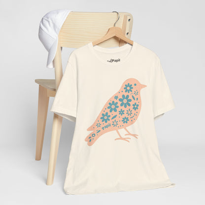 Floral Spring Bird Graphic T-Shirt