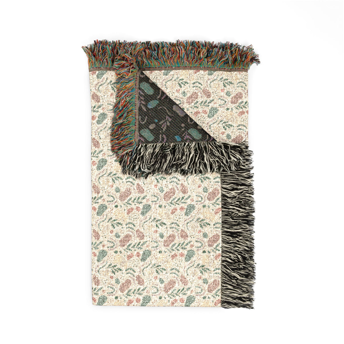Blush Pink & Sage Green Abstract Woven Blanket