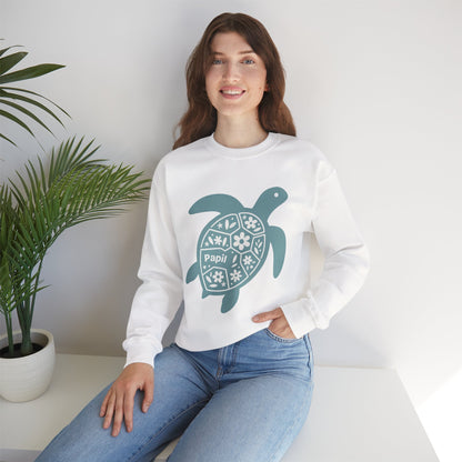 Turtle Graphic Sweatshirt — Floral Sea Turtle Crewneck