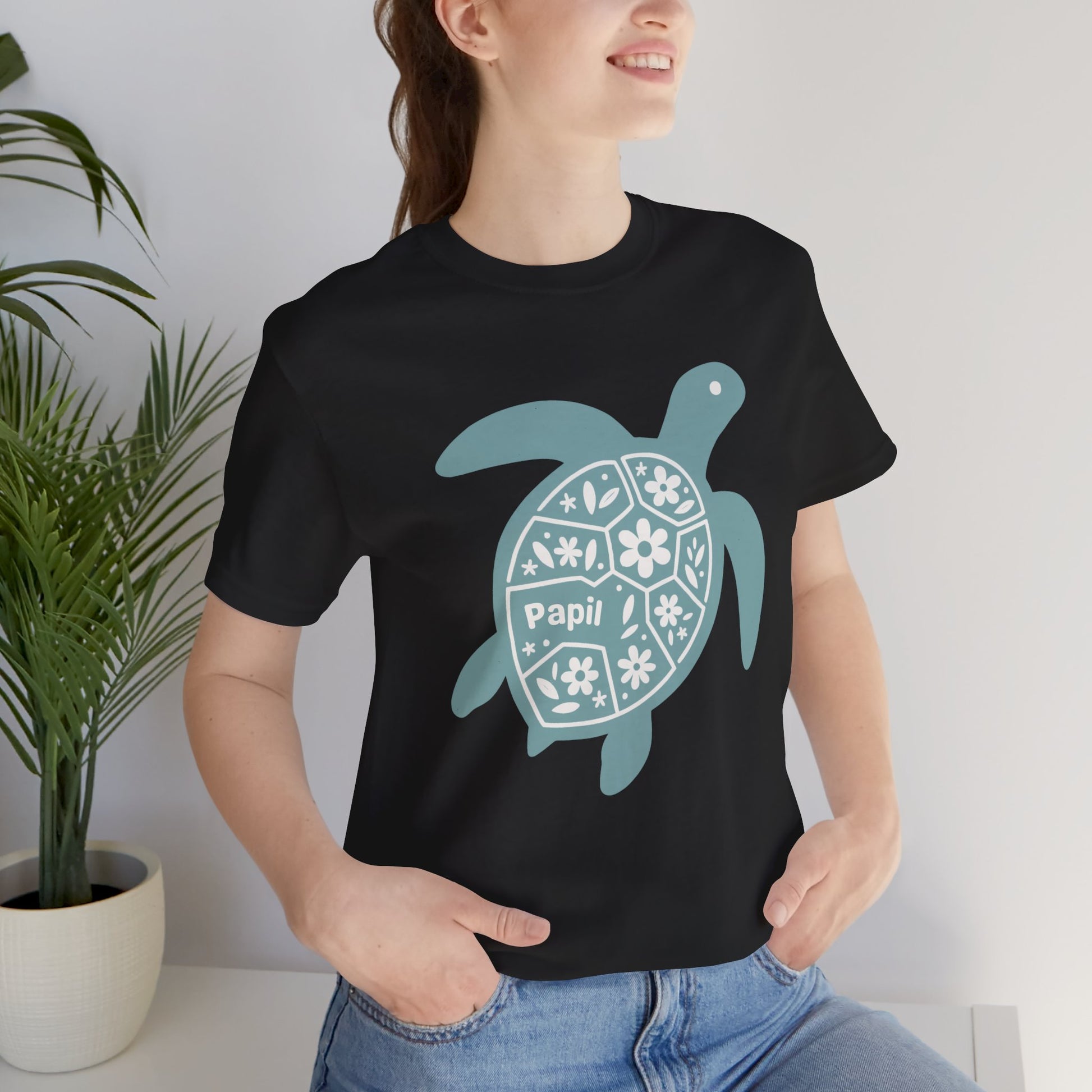 Sea Turtle Graphic Tee — Papil Floral Shell T-Shirt