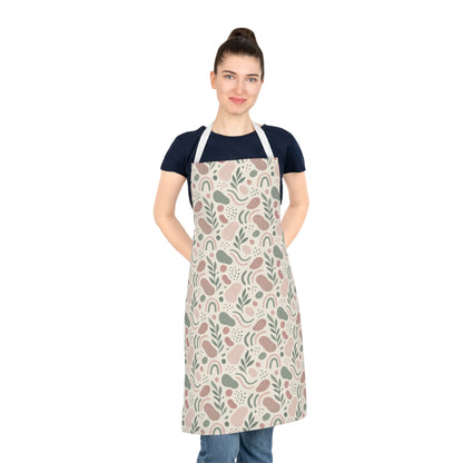 Blush Pink & Sage Green Abstract Apron