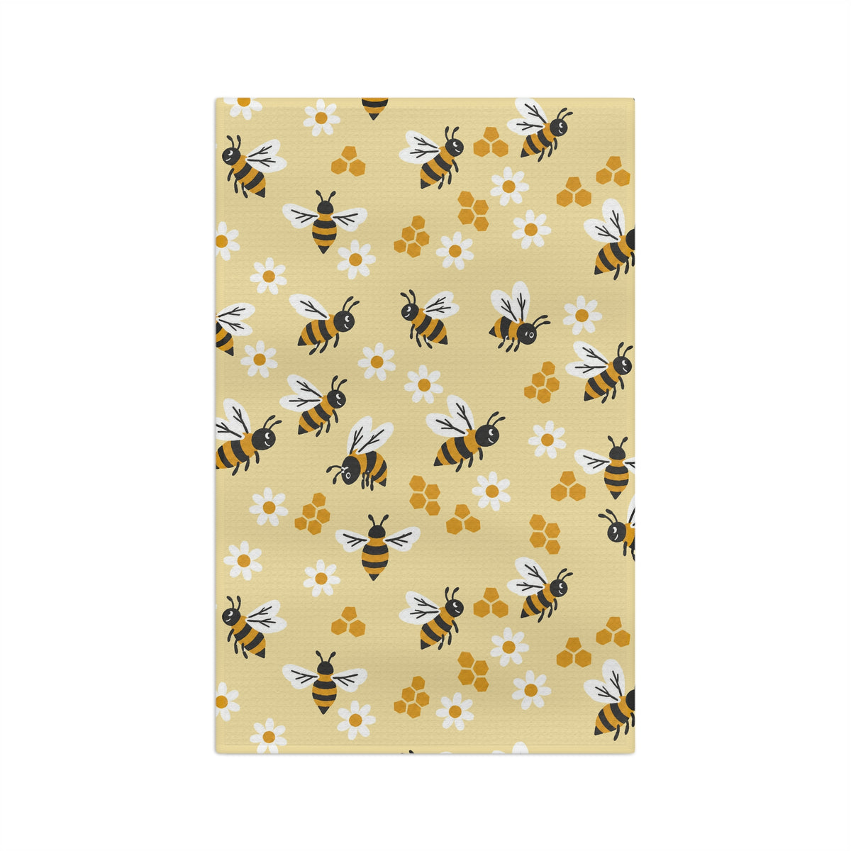 Bumble Bee & Daisy Tea Towel | Quick-Dry Microfibre Kitchen Towel 16'' × 25''