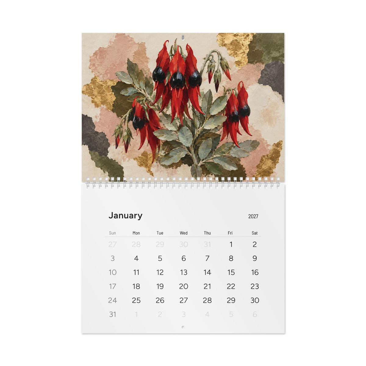 Australian Native Flowers 2027 Wall Calendar – Modern Fine Art Botanical 11" x 8.2" Matte