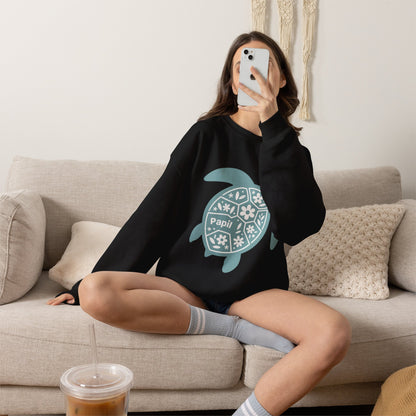 Turtle Graphic Sweatshirt — Floral Sea Turtle Crewneck