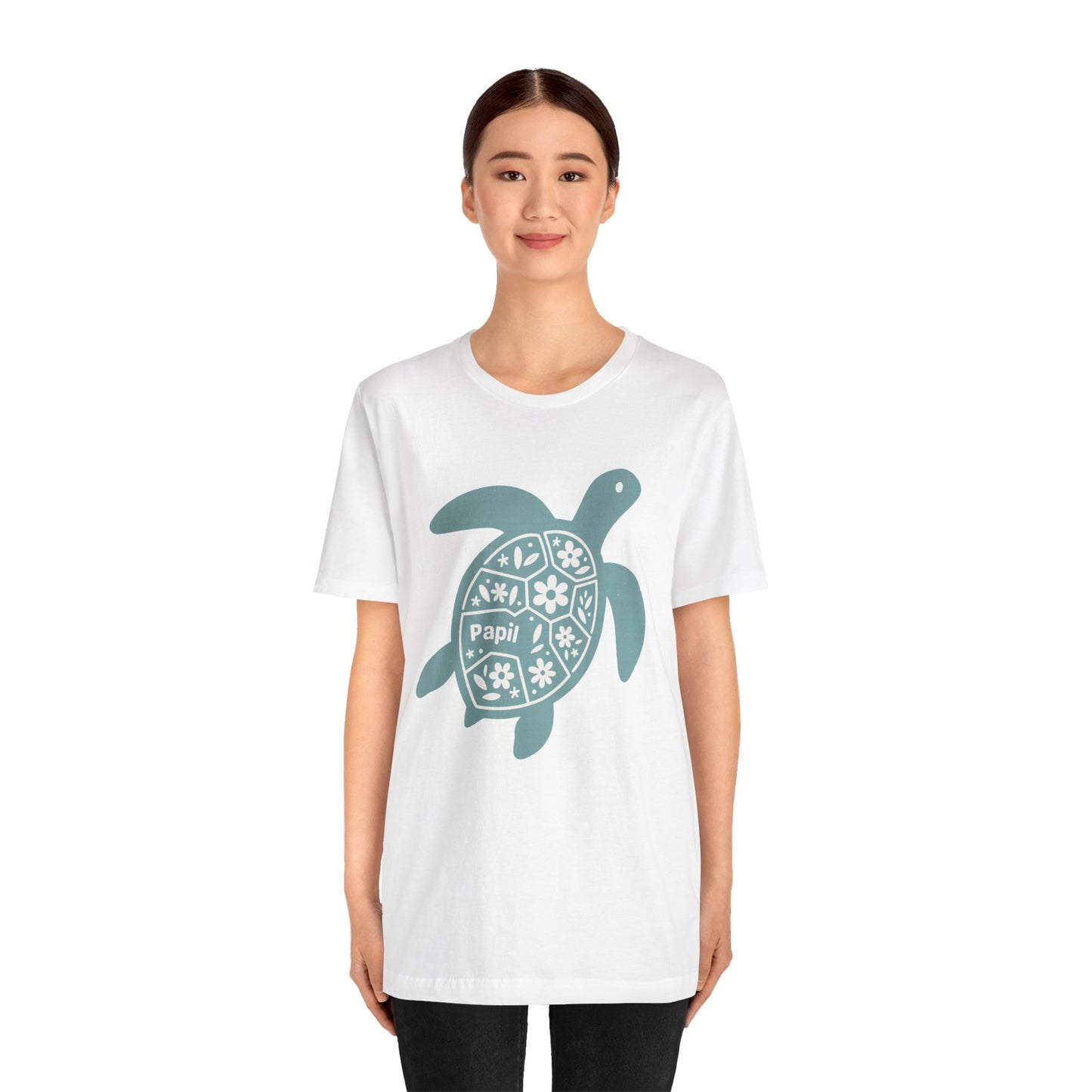 Sea Turtle Graphic Tee — Papil Floral Shell T-Shirt