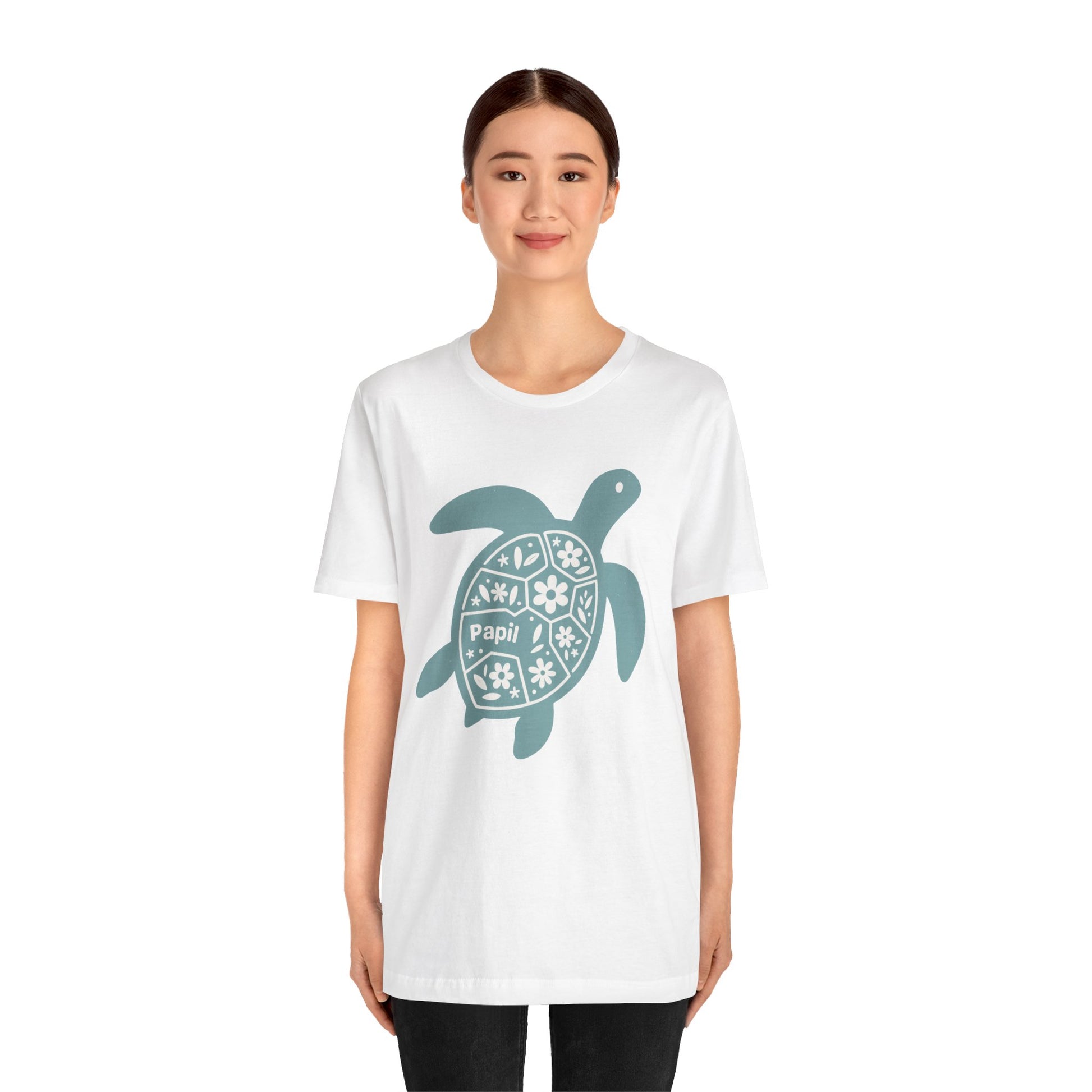 Sea Turtle Graphic Tee — Papil Floral Shell T-Shirt