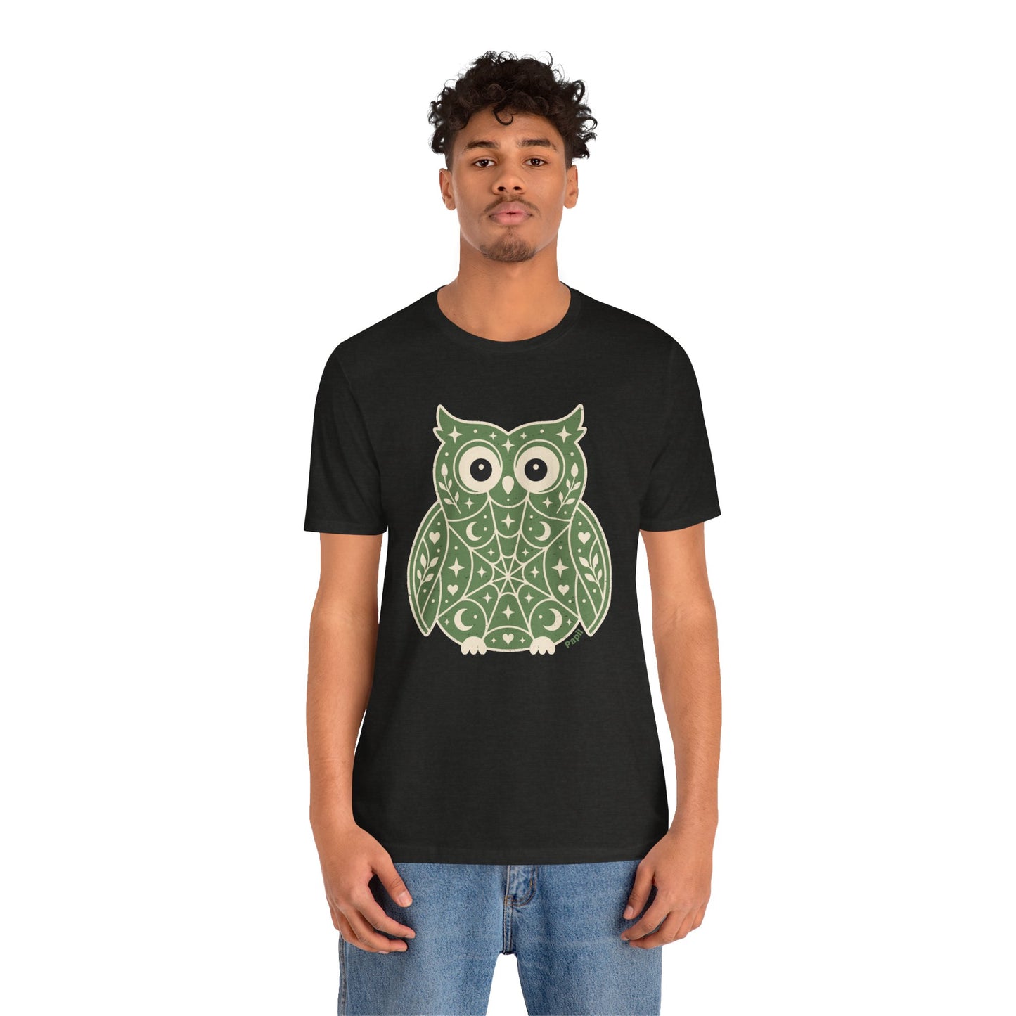 Enchanted Owl Halloween Graphic Tee | Vintage Woodland Owl T-Shirt - Green