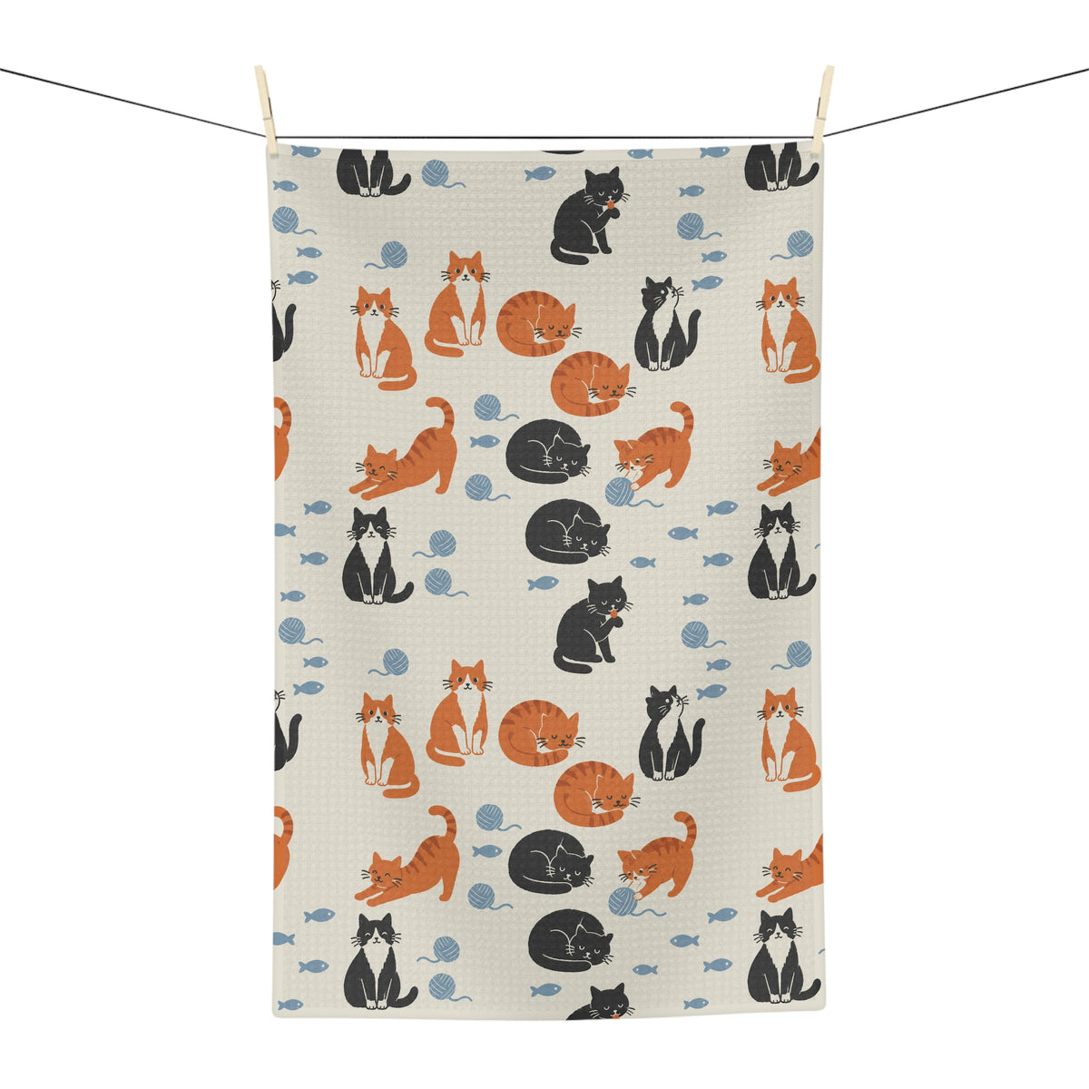 Cats & Yarn Tea Towel | Quick-Dry Microfibre Kitchen Towel