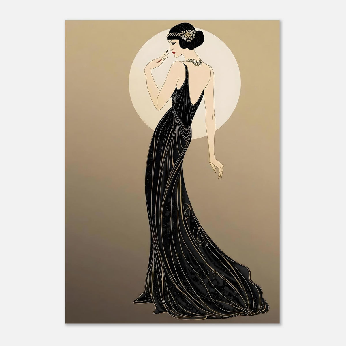 Roaring Twenties Art Deco Diva Fine Art Poster - Glamorous Flapper Style in Various Sizes