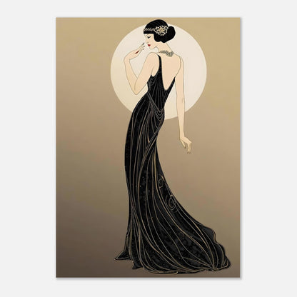 Roaring Twenties Art Deco Diva Fine Art Poster - Glamorous Flapper Style in Various Sizes