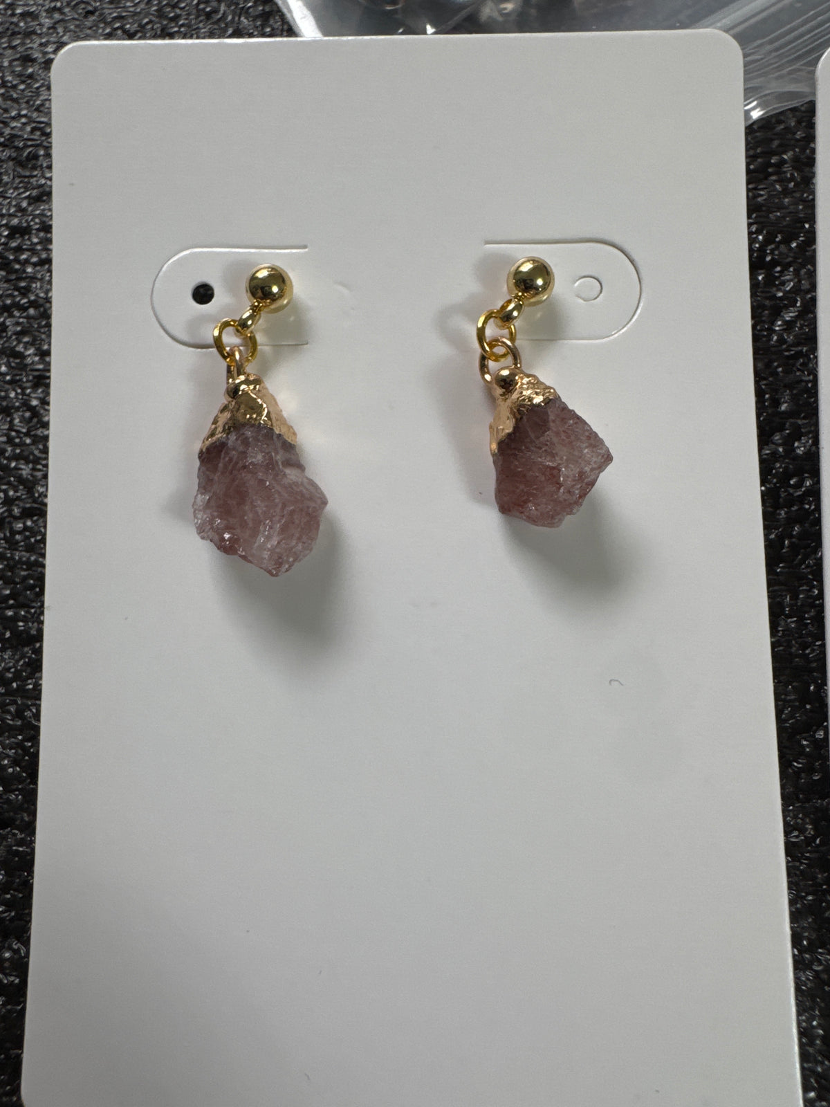 Natural Raw Stone Dangle Earrings
