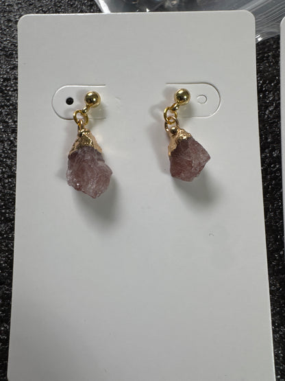 Natural Raw Stone Dangle Earrings