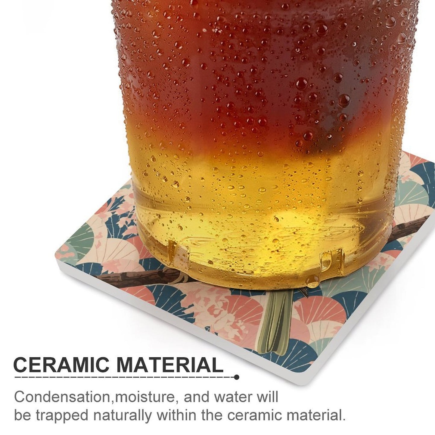 Songbird Serenity Japanese Ukiyo-e Inspired Ceramic Coasters (Set of 4 or 6)