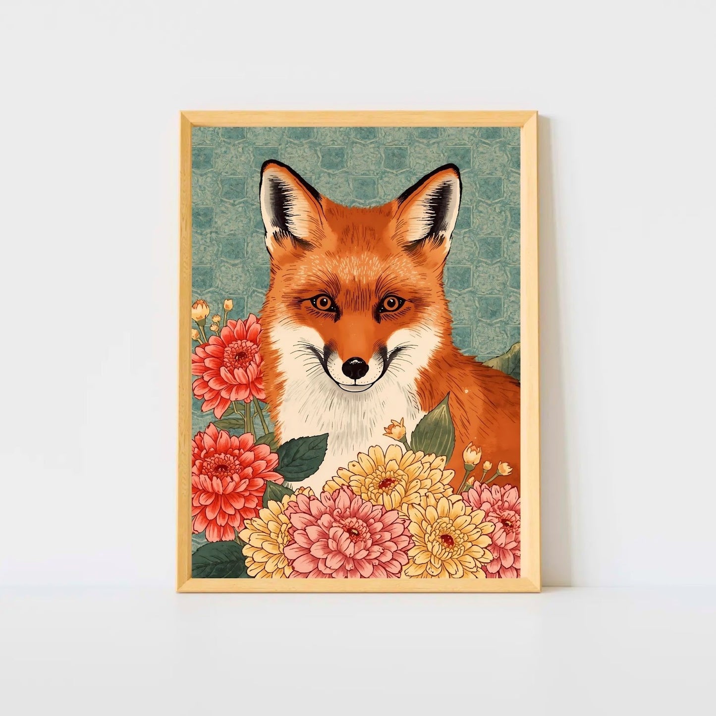 Floral Fox poster lifestyle image