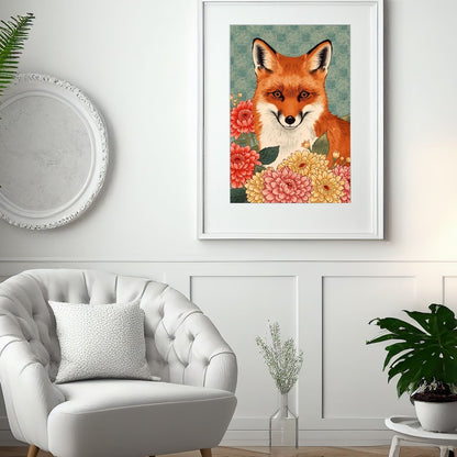 Floral Fox poster lifestyle image