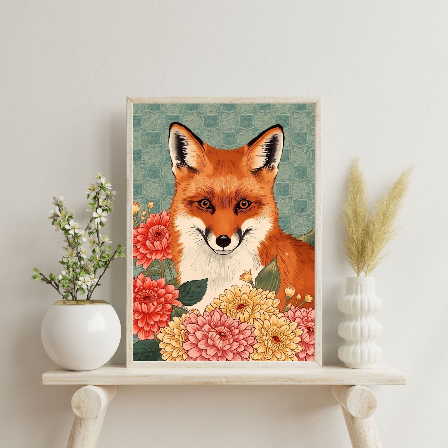 Floral Fox poster lifestyle image