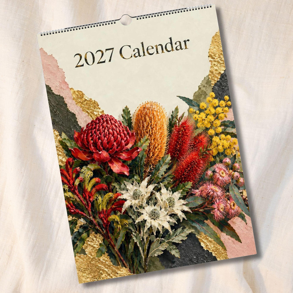 Australian Native Flowers 2027 Wall Calendar | A3 Fine Art Botanical Wildflower Calendar