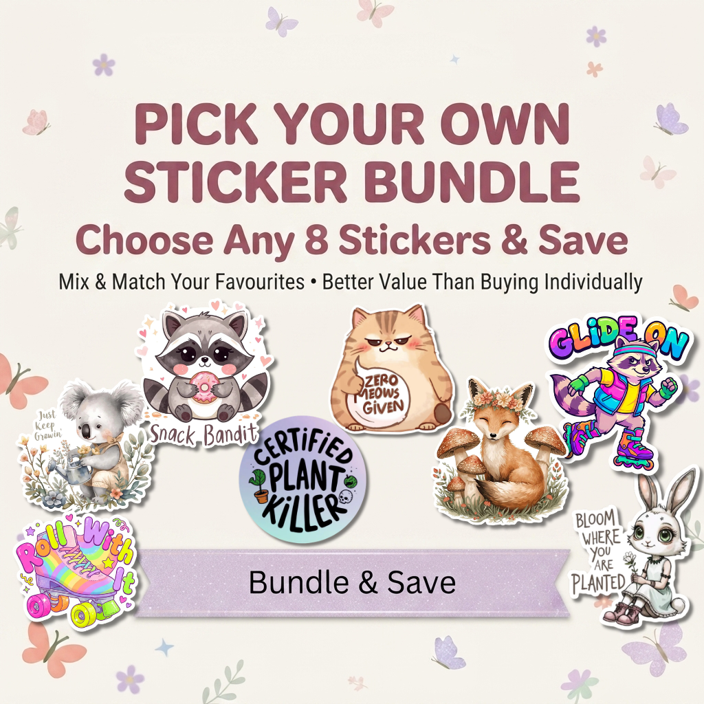 Pick Your 8 Stickers | Any Design | Custom Sticker Set