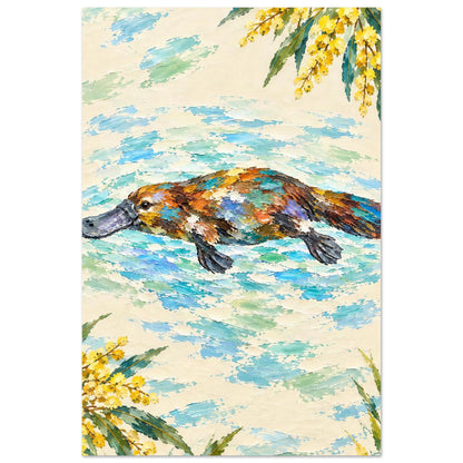 Platypus Painted Australian Animal Fine Art Poster 40x60 cm 16x24″