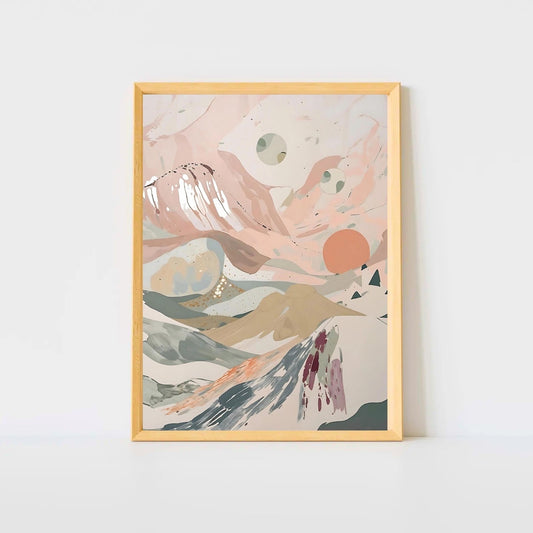 Celestial Desert Dreams Abstract Wall Art Poster