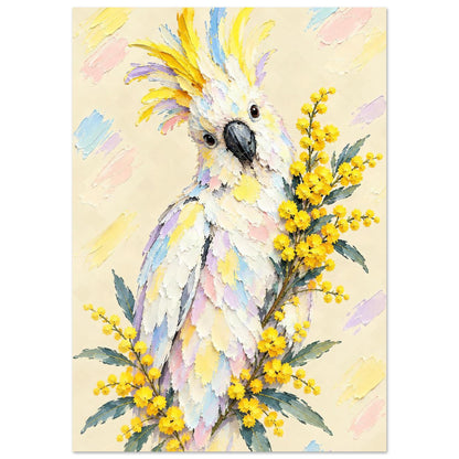 Cockatoo Painted Australian Animal Fine Art Poster A3 (29.7 x 42 cm)