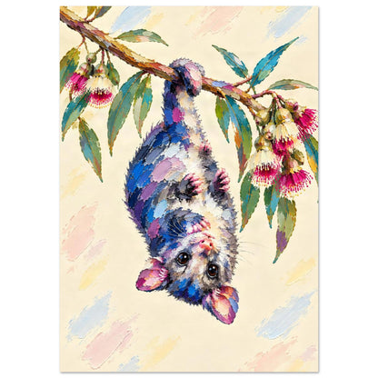 Possum Painted Australian Animal Fine Art Poster A1 (59.4 x 84.1 cm)