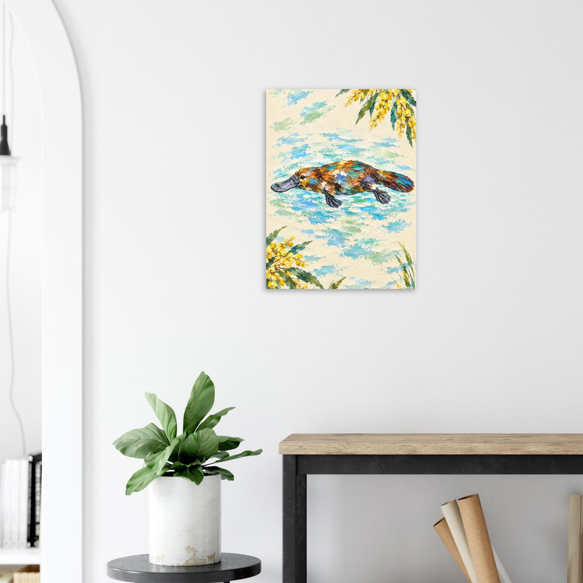 Platypus Painted Australian Animal Fine Art Poster