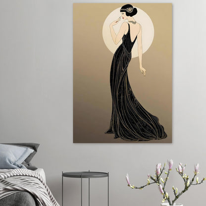 Roaring Twenties Art Deco Diva Fine Art Poster - Glamorous Flapper Style in Various Sizes