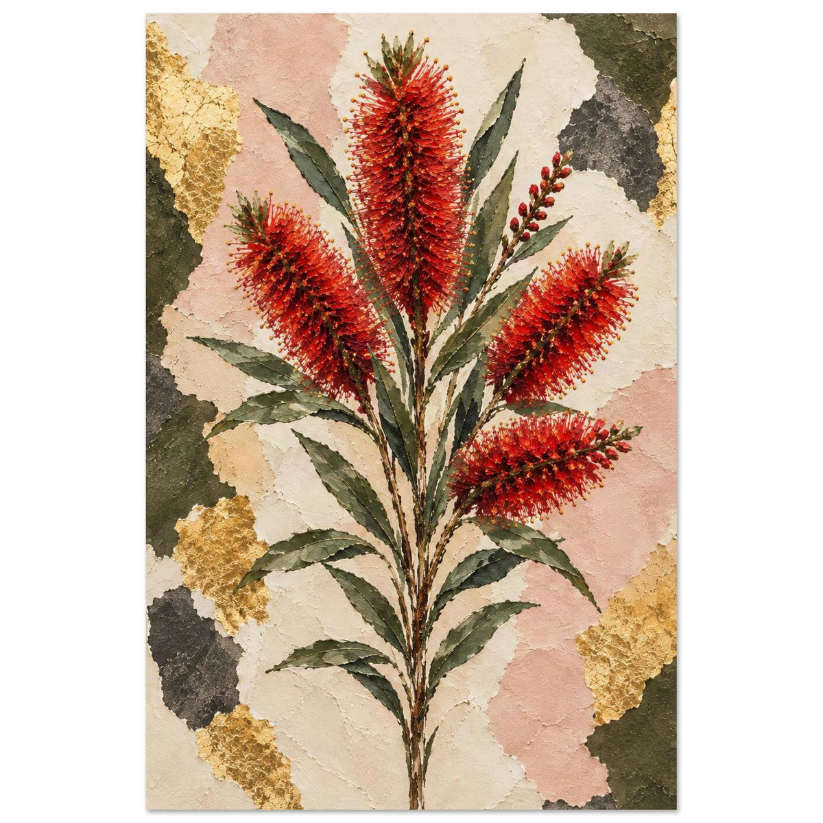 Bottlebrush Australian Native Flower Fine Art Poster 60x90 cm 24x36″