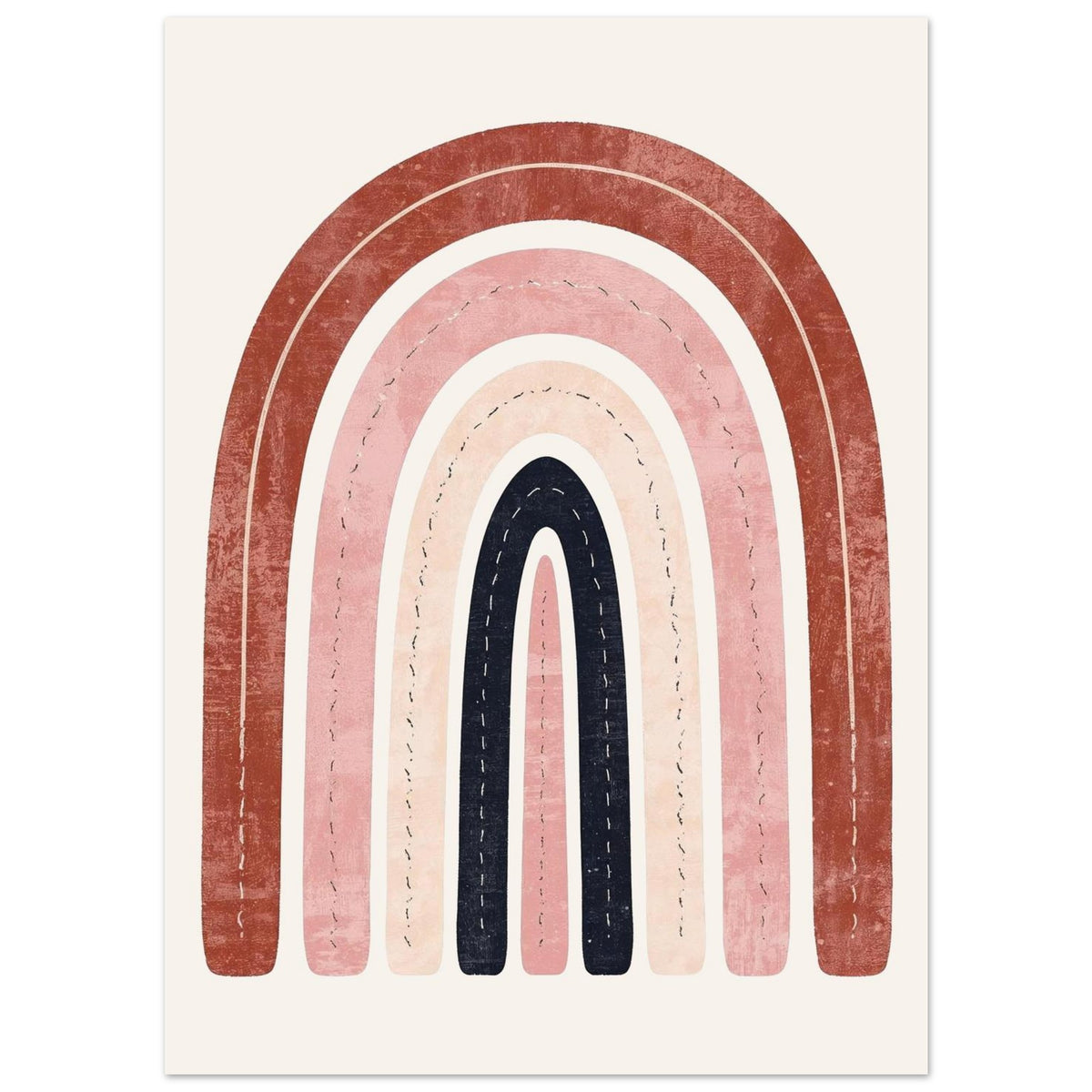 Boho Rainbow Serenity Fine Art Poster - Modern Earthy Nursery Decor & Art Print 13x18 cm 5x7″