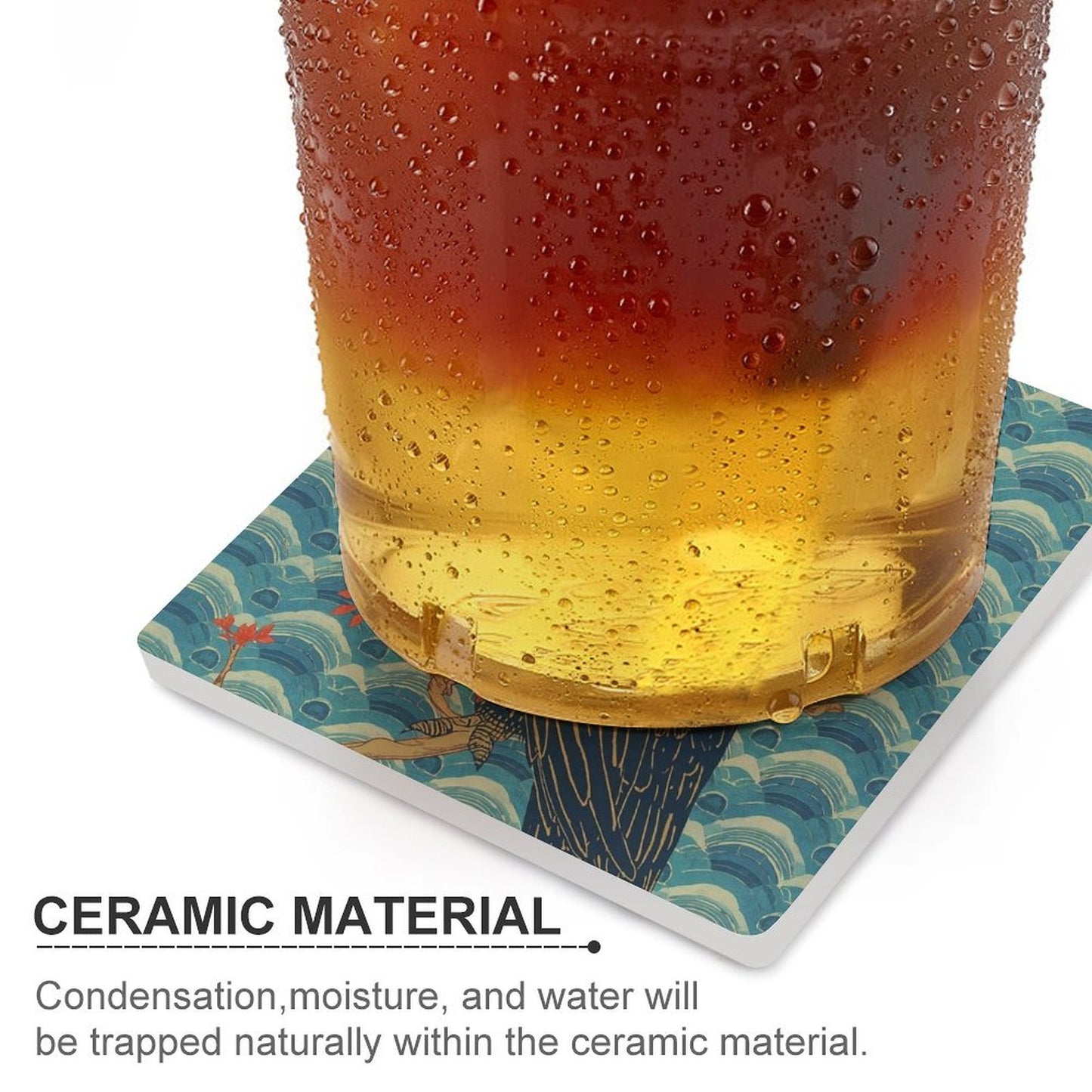 Majestic Owl Japanese Ukiyo-e Inspired Ceramic Coasters (Set of 4 or 6)