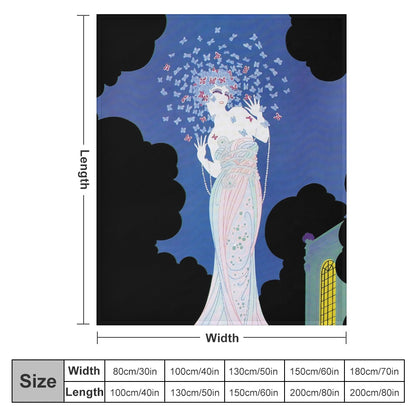 Vintage Glamour Lady Flannel Blanket – “Ms Vogue” Art Print Ultra-Soft Flannel Throw Blanket